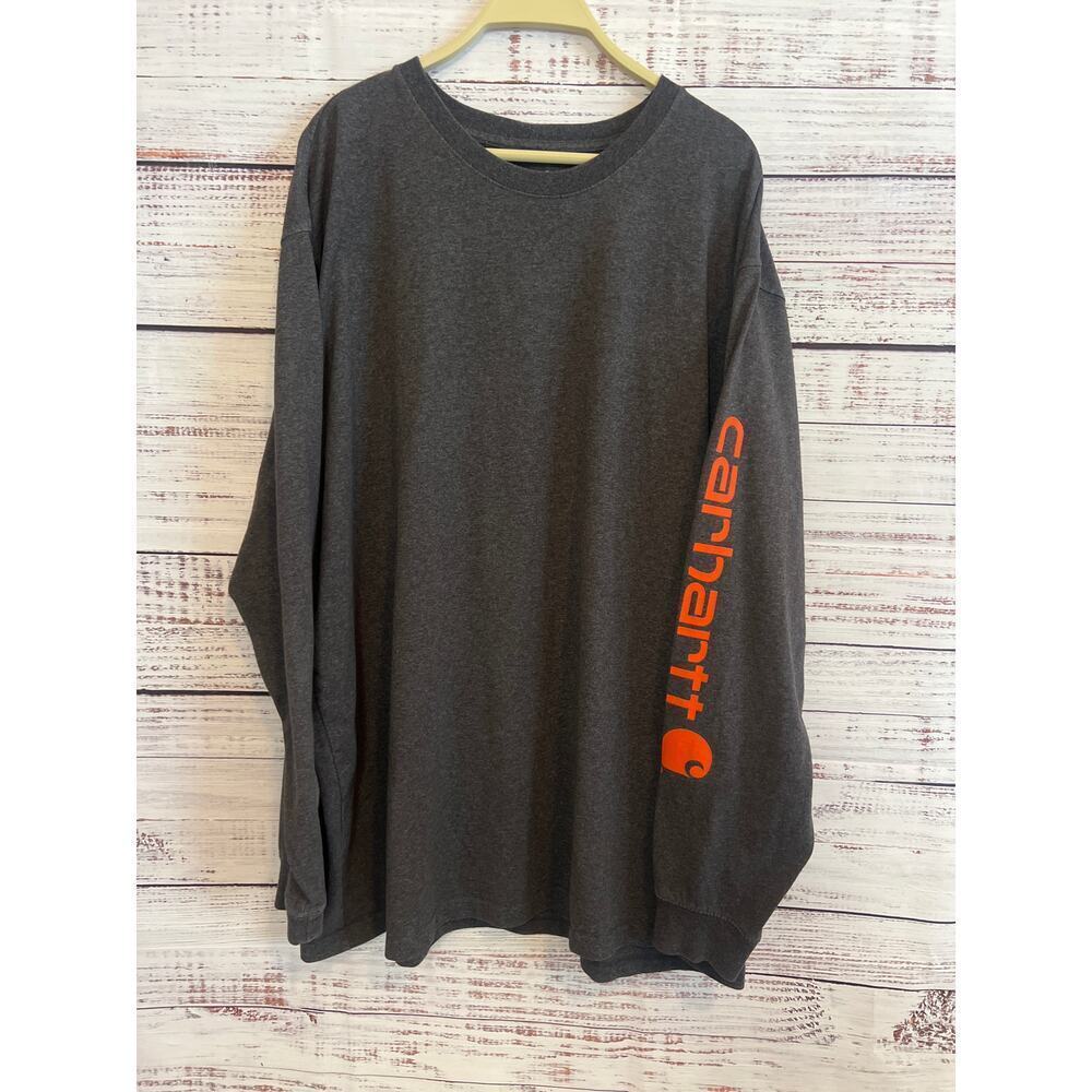 Carhartt Mens Loose Fit Long Sleeve Shirt Size 2 XL Gray